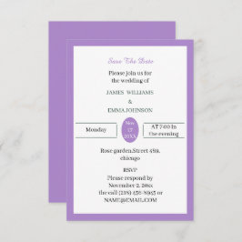 紫シンプルカスタマイズ セーブザデート