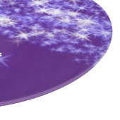 紫シンプルグリッタースパークル星あなたのテキストを追加  カッティングボード (角)