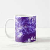 紫シンプルグリッタースパークル星あなたのテキストを追加  コーヒーマグカップ (左)