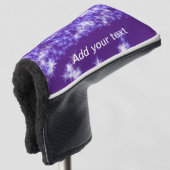 紫シンプルグリッタースパークル星あなたのテキストを追加  ゴルフヘッドカバー (3/4 正面)