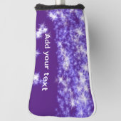 紫シンプルグリッタースパークル星あなたのテキストを追加  ゴルフヘッドカバー (回転90)