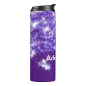 紫シンプルグリッタースパークル星あなたのテキストを追加  タンブラー (回転左)