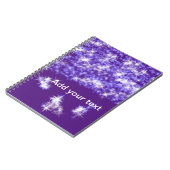 紫シンプルグリッタースパークル星あなたのテキストを追加 ノートブック (左側)