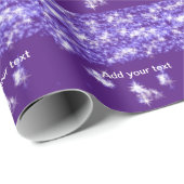 紫シンプルグリッタースパークル星あなたのテキストを追加  ラッピングペーパー (ロールコーナー)