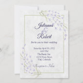 紫シンプルフローラ結婚式招待状 招待状 (正面)