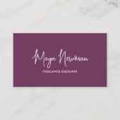 紫シンプル梅の署名名プロフェッショナル 名刺 (正面)