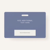 紫シンプル白の従業員の写真IDロゴバーコード バッジ (裏面)