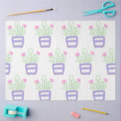 紫シンプル緑サボテングリッタースパークルカスタム 薄葉紙 (クラフト)