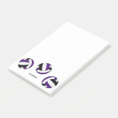 紫シンプル黒バレーボールアスリート名 ポストイット (アングル)