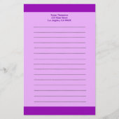 紫シンプル 便箋 (正面)
