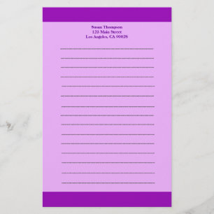紫シンプル 便箋