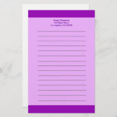 紫シンプル 便箋 (正面/裏面)