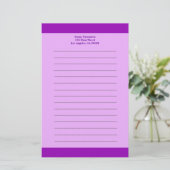 紫シンプル 便箋 (スタンド正面)