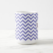 紫ジグザグモノグラムの コーヒーマグカップ (中央)
