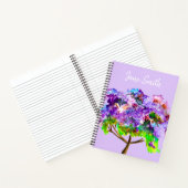 紫ジャカランダの木の水彩画素晴らし画 ノートブック (内部)