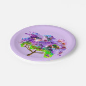 紫ジャカランダの木の水彩画 ペーパープレート (アングル)