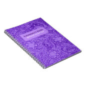 紫スエフェイクードレザーエンボス花 ノートブック (右側)