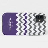 紫スタイリッシュと灰色の山形 Case-Mate iPhoneケース (裏面(横))