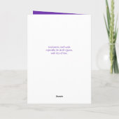 紫スタイリッシュと金ゴールドの卒業カード カード (裏面)