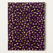 紫スタイリッシュと金ゴールドホイルフェイクヒョウの斑点 プランナー手帳 (裏面)