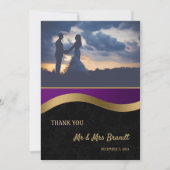 紫スタイリッシュと金ゴールド サンキューカード (正面)