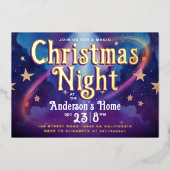 紫スタイリッシュのクリスマスナイトスター 箔シーズンカード (正面)