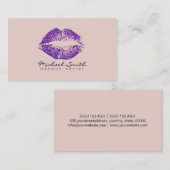 紫スタイリッシュの唇メイクアップアーティスト#4 名刺 (正面/裏面)