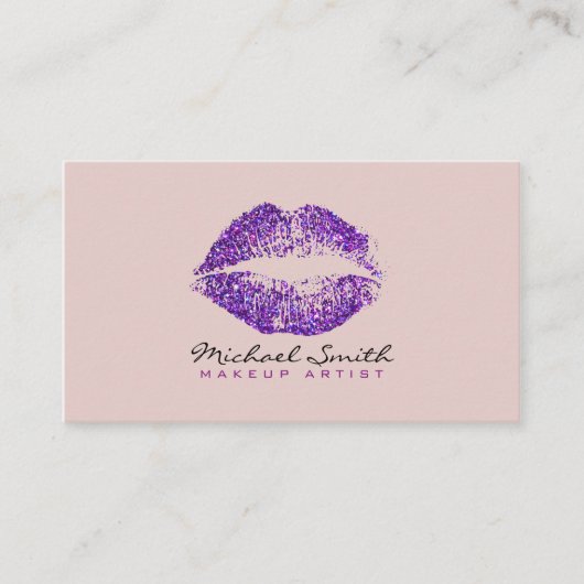 紫スタイリッシュの唇メイクアップアーティスト#4 名刺 (正面)