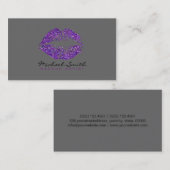 紫スタイリッシュの唇メイクアップアーティスト#7 名刺 (正面/裏面)