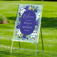 紫スタイリッシュの埃の多い青フローラ結婚の歓迎