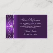 紫スタイリッシュの白い四角い宝石装飾品 名刺 (裏面)