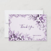 紫スタイリッシュの花サンキューカード サンキューカード (正面)