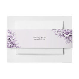 紫スタイリッシュの花 招待状ベリーバンド