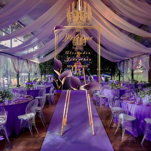 紫スタイリッシュエレガントキャラリアクリル結婚ズ アクリルサイン