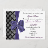 紫スタイリッシュエレガント企業の招待状 招待状 (正面/裏面)