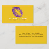 紫スタイリッシュグリッター唇メイクアップアーティスト#17 名刺 (正面/裏面)