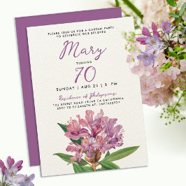 紫スタイリッシュシャクナゲ園花70th 招待状