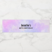 紫スタイリッシュピンクブルーウォーター誕生日 ペットボトルラベル (シングルラベル)