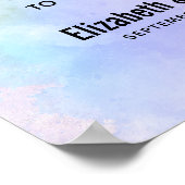 紫スタイリッシュピンク青の水の色結婚の ポスター (角)