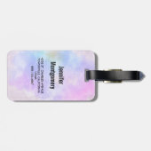 紫スタイリッシュピンク青の水彩モノグラム ラゲッジタグ (裏面横)