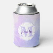 紫スタイリッシュピンク青の水彩モノグラム 缶クーラー (缶裏面)