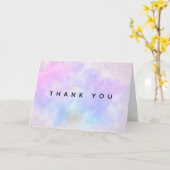 紫スタイリッシュピンク青の水色ありがとう カード (黄色い花)