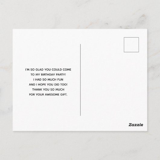 紫スタイリッシュピンク青の水色ありがとう ポストカード (裏面)