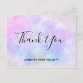 紫スタイリッシュピンク青の水色ありがとう ポストカード (正面)