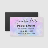 紫スタイリッシュピンク青の水色日付を保存 (正面/裏面)