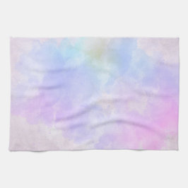 紫スタイリッシュピンク青抽象芸術水色 キッチンタオル