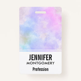 紫スタイリッシュピンク青抽象芸術水色 バッジ