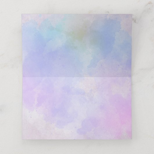 紫スタイリッシュピンク青抽象芸術水色 プレイスカード (内部開封)