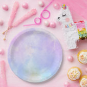 紫スタイリッシュピンク青抽象芸術水色 ペーパープレート (パーティー)