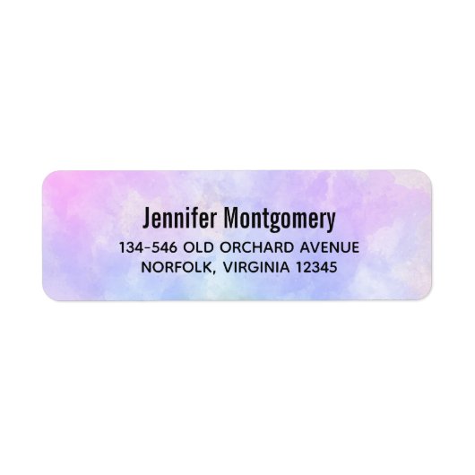 紫スタイリッシュピンク青抽象芸術水色 ラベル (正面)